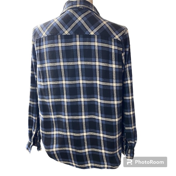 Seven Sisters blue plaid button up flannel shirt - Picture 2 of 7